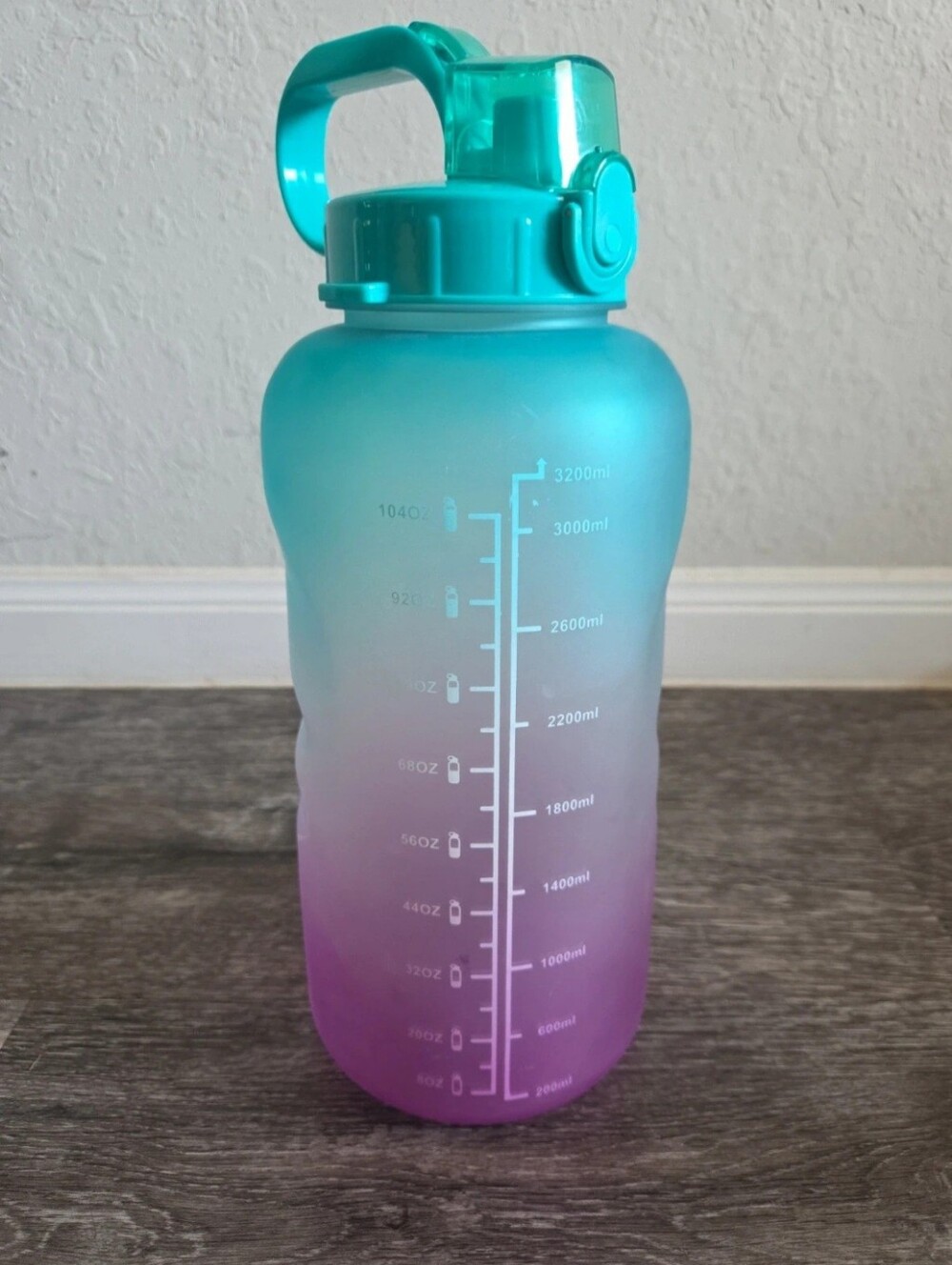 Sankuu 3.2L Motivational Water Bottle – Gradient Teal & Purple